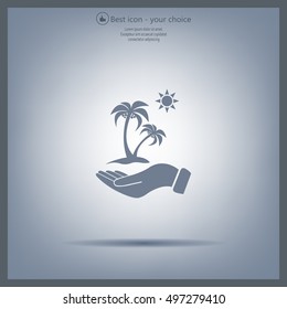 exotic island web icon. vector design