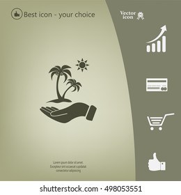exotic island web icon. vector design