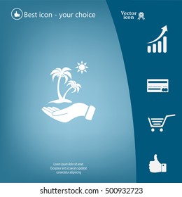 exotic island web icon. vector design