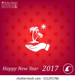 exotic island web icon. vector design