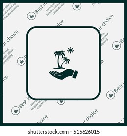 exotic island web icon. vector design