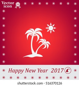 exotic island web icon. vector design