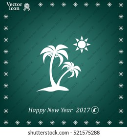 exotic island web icon. vector design