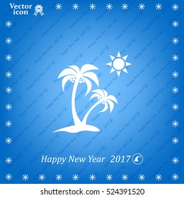 exotic island web icon. vector design