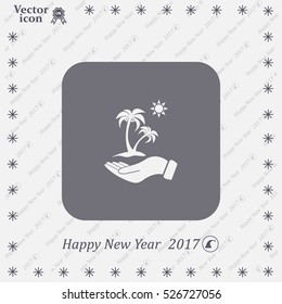 exotic island web icon. vector design