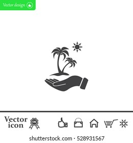 exotic island web icon. vector design