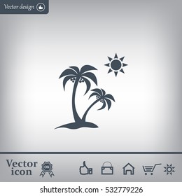 exotic island web icon. vector design