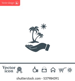 exotic island web icon. vector design