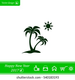 exotic island web icon. vector design