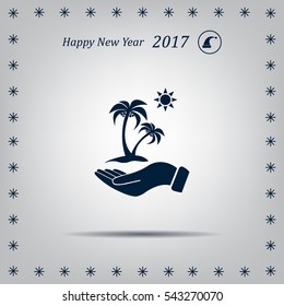 exotic island web icon. vector design