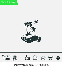 exotic island web icon. vector design