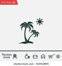 exotic island web icon. vector design