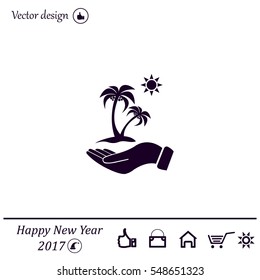 exotic island web icon. vector design