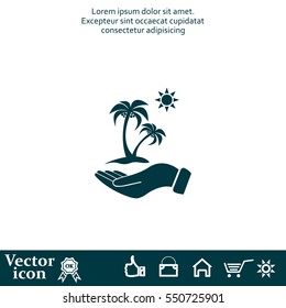 exotic island web icon. vector design