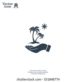 exotic island web icon. vector design