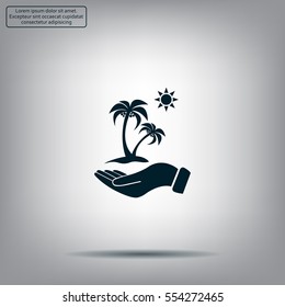 exotic island web icon. vector design