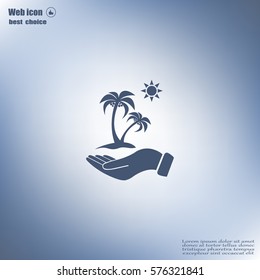 exotic island web icon. vector design