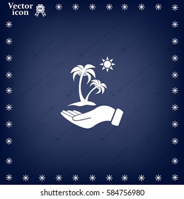 exotic island web icon. vector design