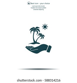 exotic island web icon. vector design