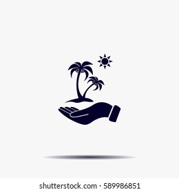 exotic island web icon. vector design