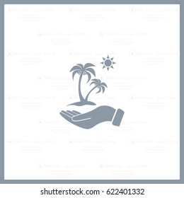 exotic island web icon. vector design