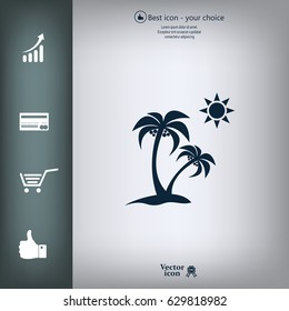 exotic island web icon. vector design
