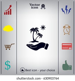 exotic island web icon. vector design