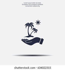 exotic island web icon. vector design