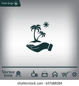 exotic island web icon. vector design