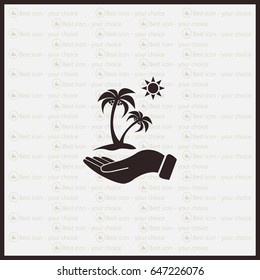 exotic island web icon. vector design