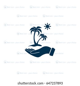 exotic island web icon. vector design