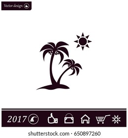 exotic island web icon. vector design