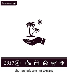 exotic island web icon. vector design