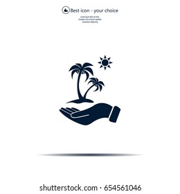exotic island web icon. vector design