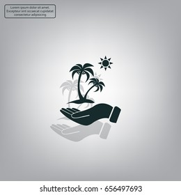 exotic island web icon. vector design