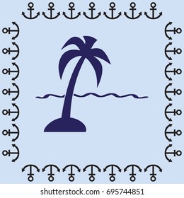 exotic island web icon. vector illustration