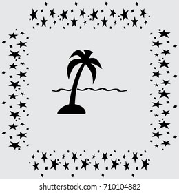 exotic island web icon. vector illustration