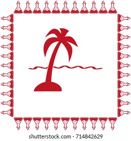 exotic island web icon. vector illustration