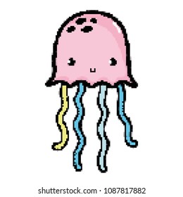 exotic jellyfish marine animal with tentacles