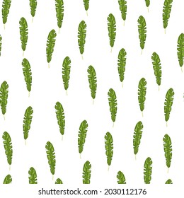 Exotic jungle seamless pattern with tropic leaf elements. Flat vector print for textile, fabric, giftwrap, wallpapers. Endless illustration.