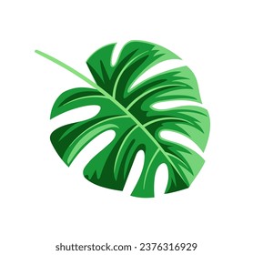 Exotisches Blattkonzept. Tropischer Zweig und Pflanzenteil. Dschungel- und Regenwald. Botanik und Blumen, Vegetation. Poster oder Banner. Cartoon-FlachVektorgrafik einzeln auf weißem Hintergrund