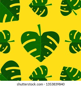 Exotic leaf. Trendy Flat color style vector illustration.
