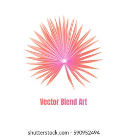 Exotic leaf vector. Art blend of tropical plants. Fashion Illustration Print