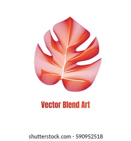 Exotic leaf vector. Art blend of tropical plants. Fashion Illustration Print
