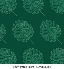 Exotic Leaf Vintage Pattern Background vector botanical illustration drawn by hand - Vector EPS