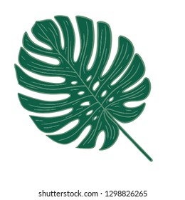Exotic Leaf Vintage vector botanical illustration drawn by hand - Vector EPS