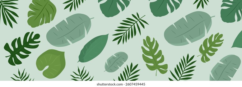 Exotic leaves background. Exotic jungle leaves. Design concept for your background. EPS 10.