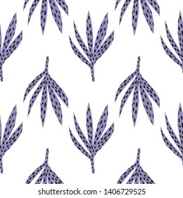 Exotic leaves hand drawn vector seamless pattern. Tropical plants drawing. Botanical wrapping paper, textile, background fill design.
