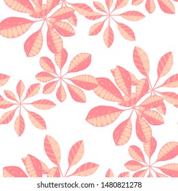 Exotic Leaves. Pattern Seamless with Asian
