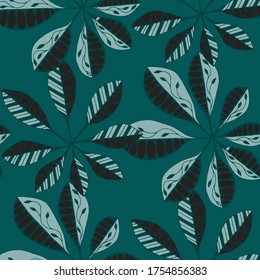 Exotic Leaves. Pattern Seamless with Asian